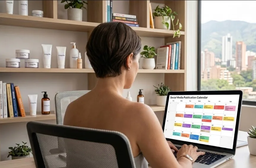 calendario contenido marca cosmetica